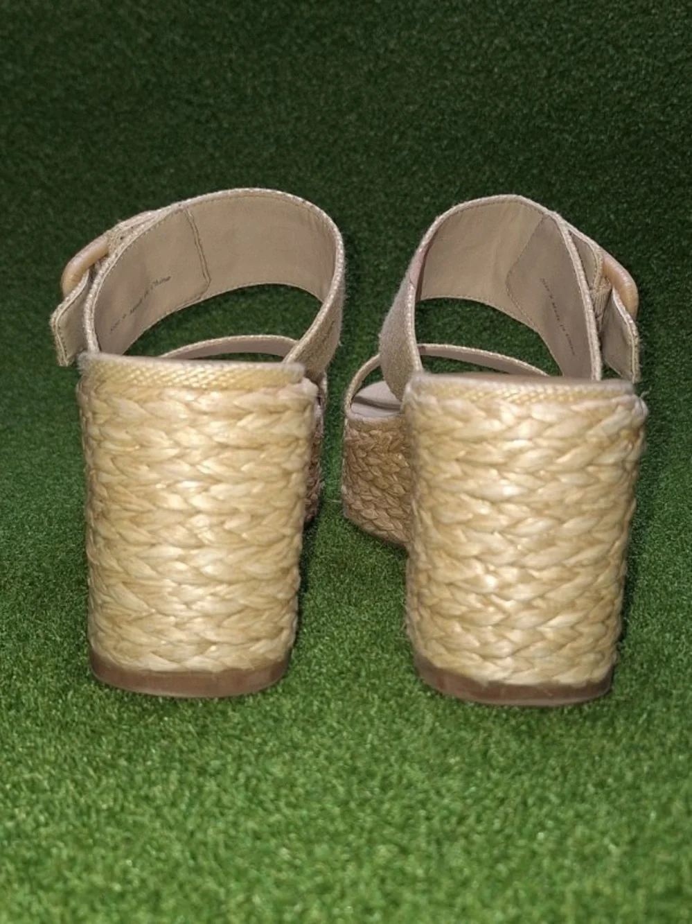 Dolce Vita Cream Espadrille Wedge Slide Sandals